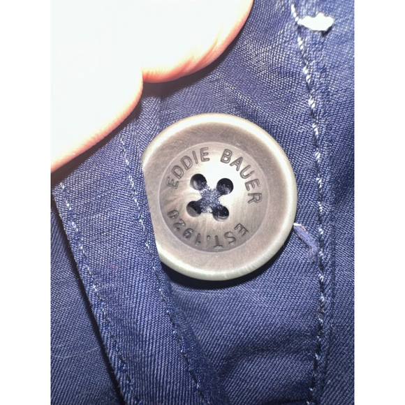 Women’s Eddie Bauer navy blue trench coat size medium - Picture 2 of 5